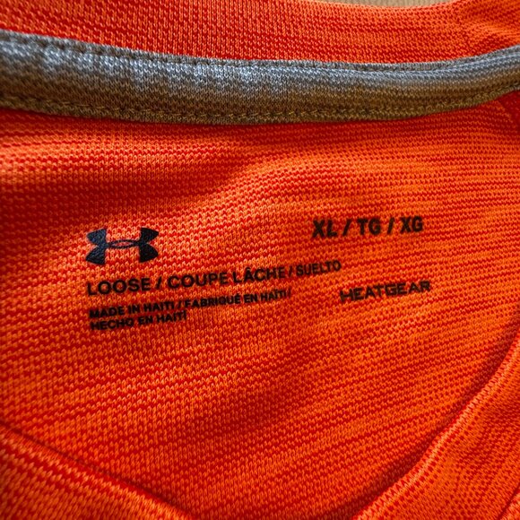 Under Armour Tee Mens XL Orange Loose Fit Heatgear Athleisure - Picture 8 of 8